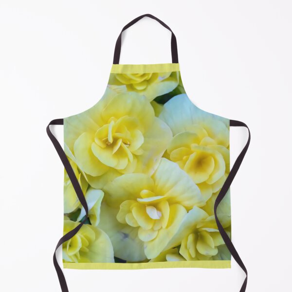 Item preview, Closeup of Beautiful, Yellow, Double Begonia Blossoms on a Spring Evening designed and sold by LINDA MCKUSICK.