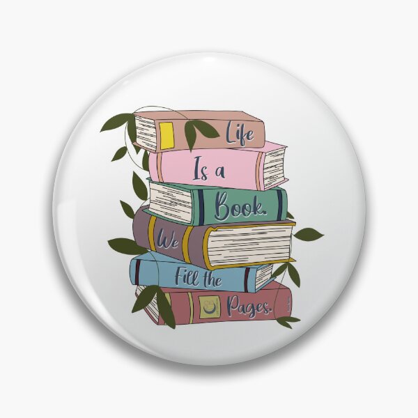 Item preview, “Life Is a Book” Stacked Book Illustration designed and sold by CmpsDesigns .