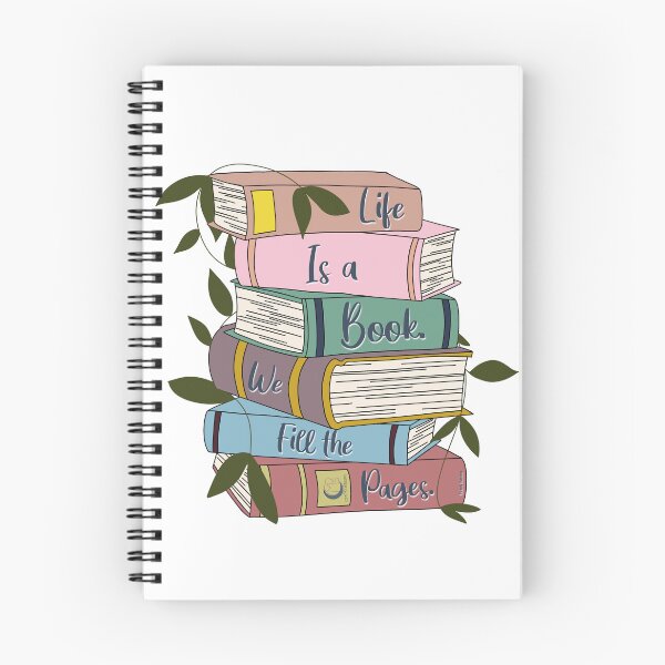 Item preview, “Life Is a Book” Stacked Book Illustration designed and sold by CmpsDesigns .