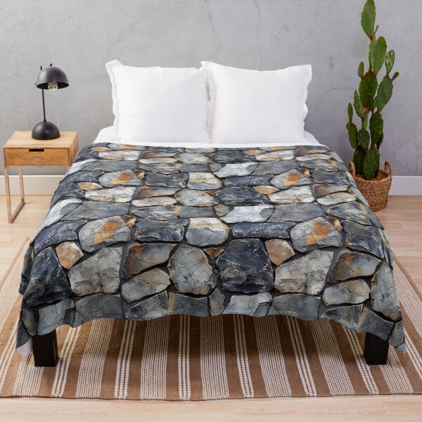 Item preview, Rugged Natural Stone Wall with Earthy and Grey Tones designed and sold by NTGUILTY.