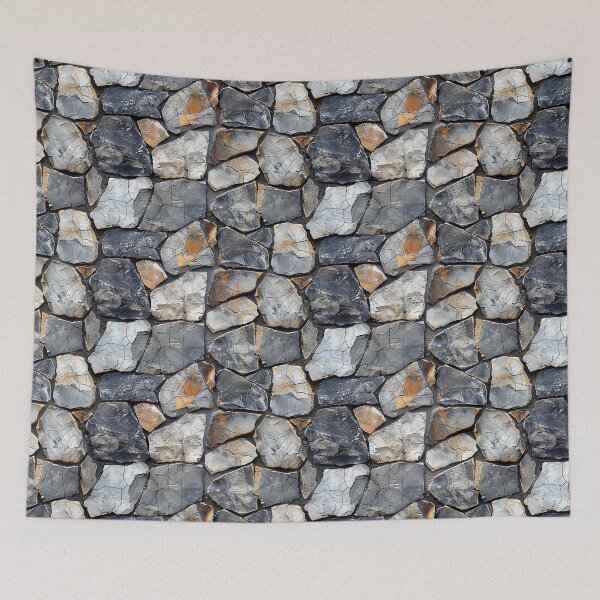 Item preview, Rugged Natural Stone Wall with Earthy and Grey Tones designed and sold by NTGUILTY.
