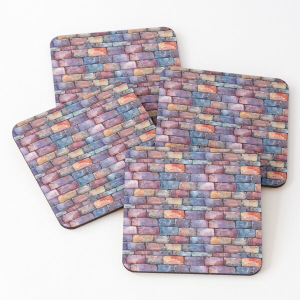 Item preview, Watercolor Brick Wall in Vibrant Hues designed and sold by NTGUILTY.