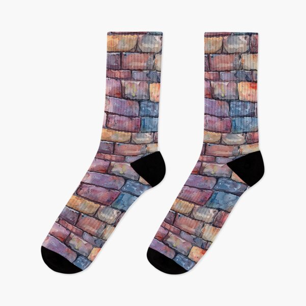 Item preview, Watercolor Brick Wall in Vibrant Hues designed and sold by NTGUILTY.