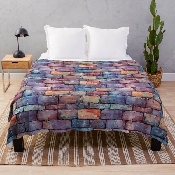 Item preview, Watercolor Brick Wall in Vibrant Hues designed and sold by NTGUILTY.