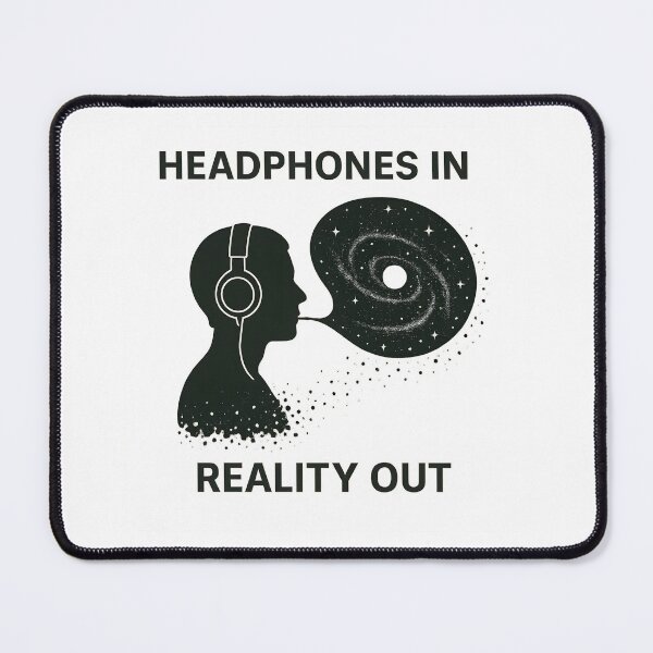 Item preview, Headphones In Reality Out – Escape Into Music Galaxy Design designed and sold by VoidBloom Studio.