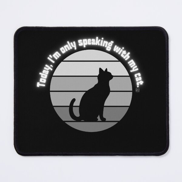 Item preview, Only Speaking to My Cat – Funny Cat Retro Design in Grey designed and sold by SzaszkeszOne.