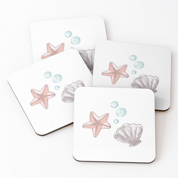 Item preview, ocean sea theme bubbles seashell starfish marine cute silly drawings aquatic designed and sold by Kyna Arts.