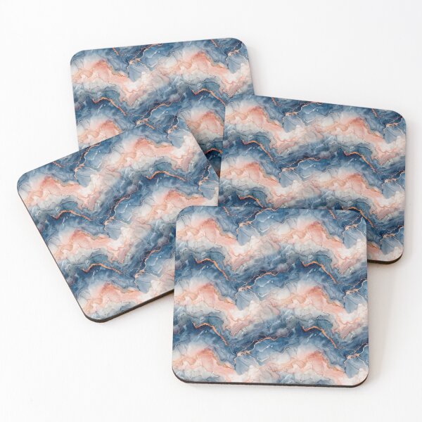 Item preview, Abstract Blue and Rose Gold Marble with Glitter designed and sold by NTGUILTY.