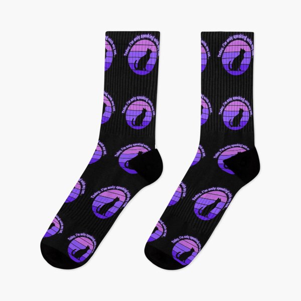 Item preview, Only Speaking to My Cat – Funny Cat Retro Design in Purple designed and sold by SzaszkeszOne.