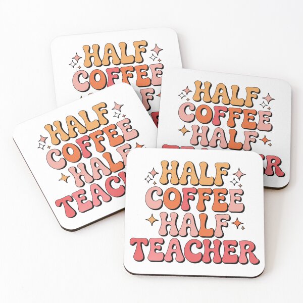 Item preview, Half Coffee Half Teacher – Funny Educator Quote designed and sold by artcultreone.