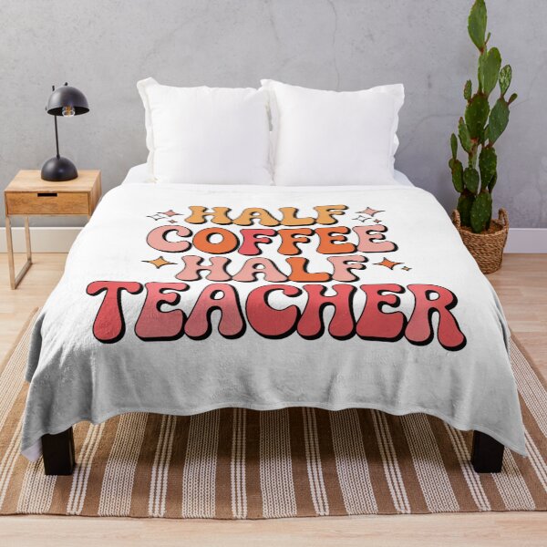 Item preview, Half Coffee Half Teacher – Funny Educator Quote designed and sold by artcultreone.
