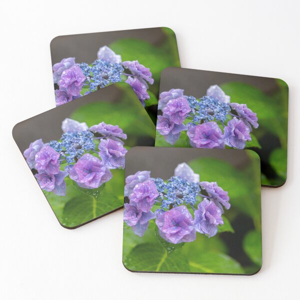 Item preview, Purple hydrangea with dew droplets designed and sold by Bentenya.