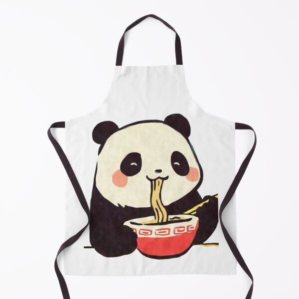 Item preview, Panda Mignon Mangeant des Nouilles - Illustration Kawaii designed and sold by MeowLoka ⭐⭐⭐⭐.