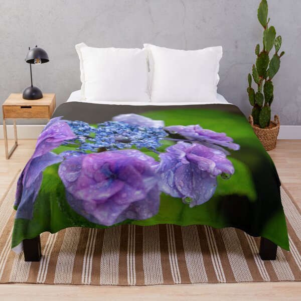 Item preview, Purple hydrangea with dew droplets designed and sold by Bentenya.