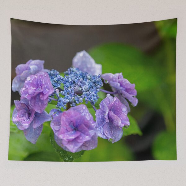Item preview, Purple hydrangea with dew droplets designed and sold by Bentenya.