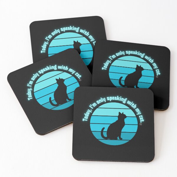 Item preview, Only Speaking to My Cat – Funny Cat Retro Design in Blue designed and sold by SzaszkeszOne.