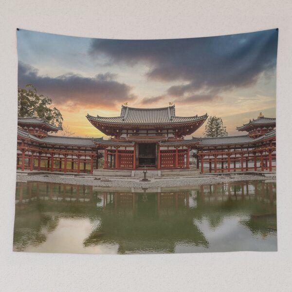 Artikelvorschau, Byodo-in-Tempel in Kyoto mit Sonnenuntergang entworfen und verkauft von Bentenya.