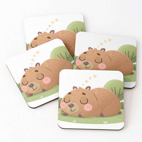 Item preview, cute lazy capybara sleeping cartoon character 3d rendering  designed and sold by elkuni.