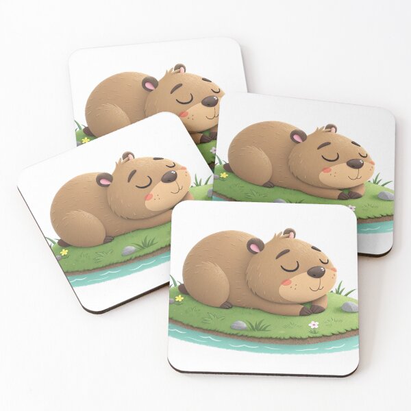 Item preview, Cute lazy capybara sleeping cartoon character 3d rendering  designed and sold by elkuni.