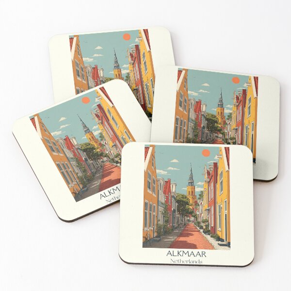 Item preview, Alkmaar Netherlands Vintage Travel Poster | Dutch Cheese City Retro Art designed and sold by TuncGK.