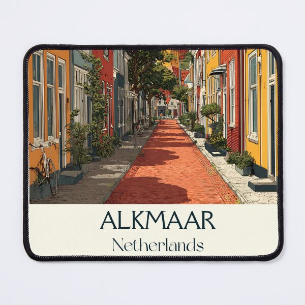 Item preview, Alkmaar Netherlands Vintage Travel Poster | Dutch Cheese City Retro Art designed and sold by TuncGK.