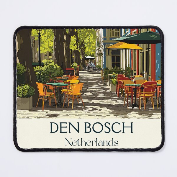 Item preview, Den Bosch Netherlands Vintage Travel Poster | Cozy Street Cafe Retro Art designed and sold by TuncGK.