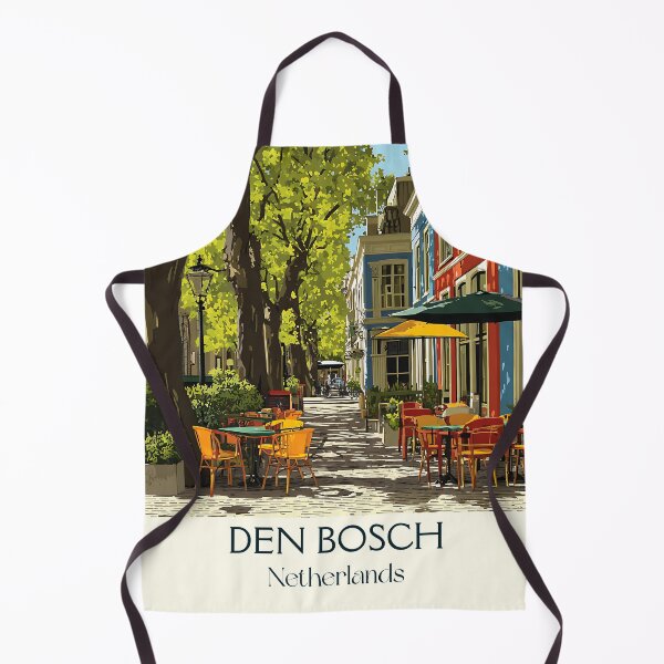 Item preview, Den Bosch Netherlands Vintage Travel Poster | Cozy Street Cafe Retro Art designed and sold by TuncGK.