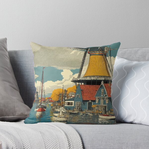 Item preview, Edam Netherlands Vintage Travel Poster | Classic Dutch Windmill & Canal Art designed and sold by TuncGK.