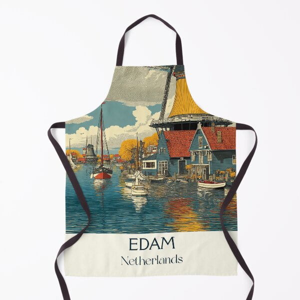 Item preview, Edam Netherlands Vintage Travel Poster | Classic Dutch Windmill & Canal Art designed and sold by TuncGK.