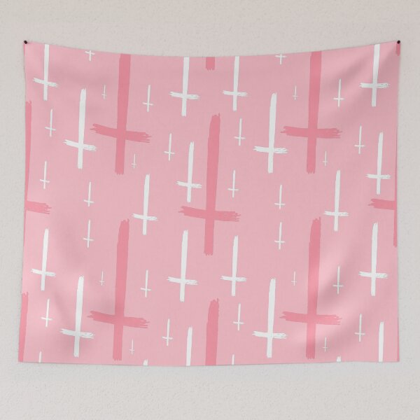 Item preview, upside down inverted cross pastel pink designed and sold by Gossip Rag.