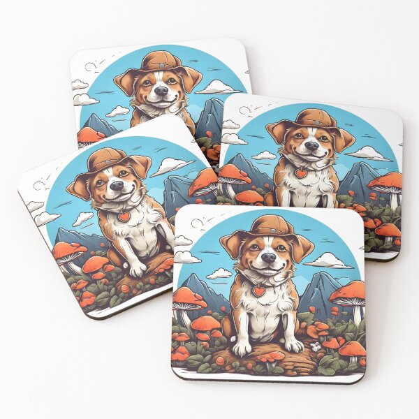 Item preview, dog on a mushroom picking designed and sold by Karaz's Animal Kingdom.