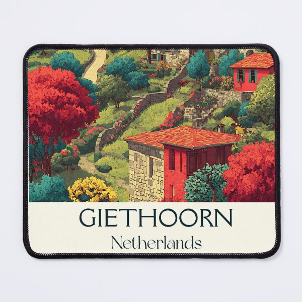 Item preview, Giethoorn Netherlands Vintage Travel Poster | The Venice of Holland Retro Art designed and sold by TuncGK.