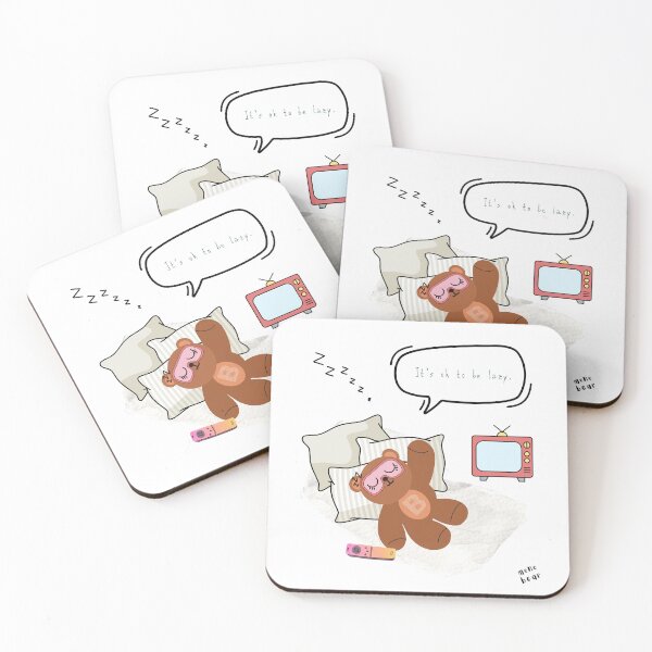Item preview, Mono Bear Message – It’s Ok to Be Lazy ( White / Transparent ) designed and sold by mintmono-studio.