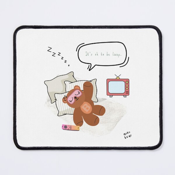 Item preview, Mono Bear Message – It’s Ok to Be Lazy ( White / Transparent ) designed and sold by mintmono-studio.