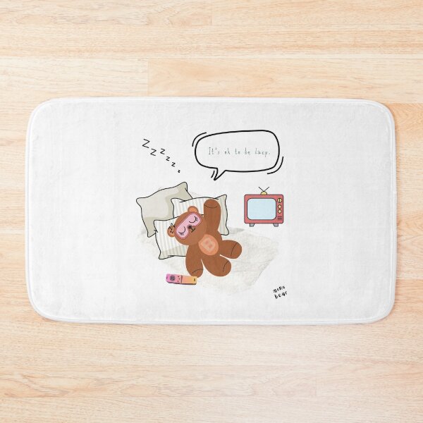 Item preview, Mono Bear Message – It’s Ok to Be Lazy ( White / Transparent ) designed and sold by mintmono-studio.