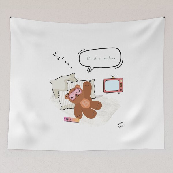Item preview, Mono Bear Message – It’s Ok to Be Lazy ( White / Transparent ) designed and sold by mintmono-studio.