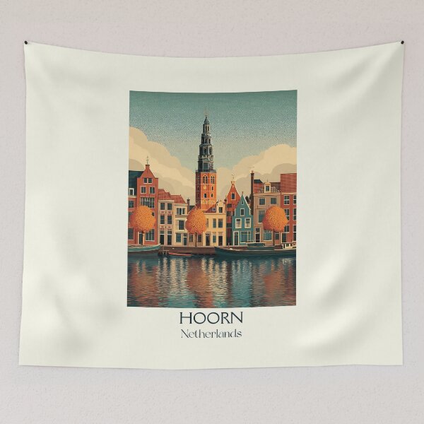 Item preview, Hoorn Netherlands Vintage Travel Poster | Golden Age Harbor Retro Art designed and sold by TuncGK.