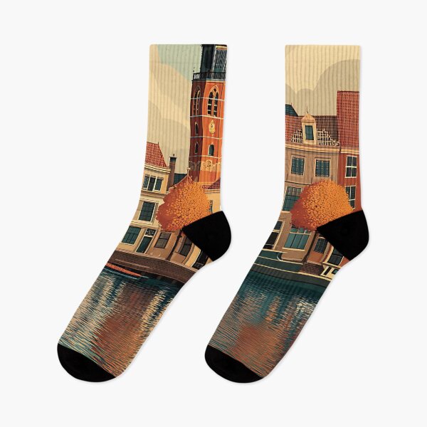 Item preview, Hoorn Netherlands Vintage Travel Poster | Golden Age Harbor Retro Art designed and sold by TuncGK.
