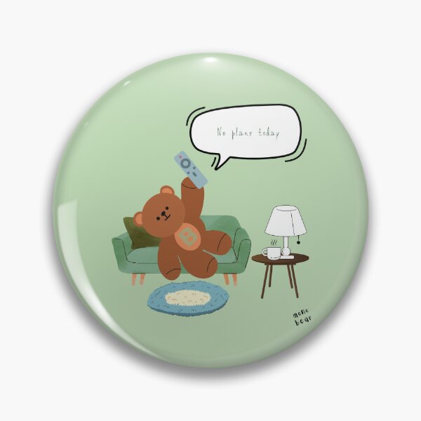 Item preview, Mono Bear Message – No Plans Today ( Green Background ) designed and sold by mintmono-studio.
