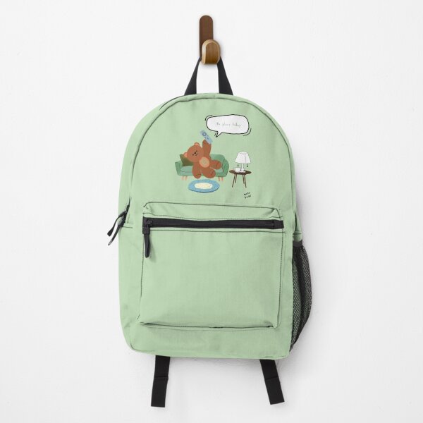 Item preview, Mono Bear Message – No Plans Today ( Green Background ) designed and sold by mintmono-studio.