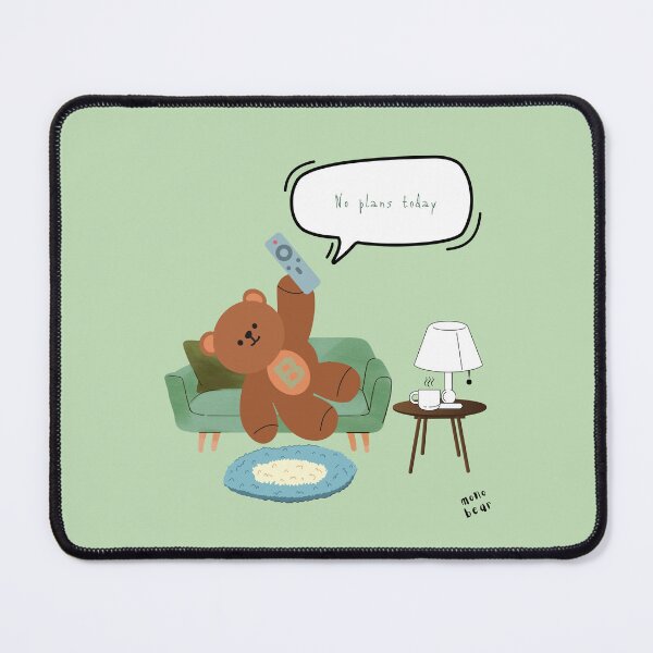 Item preview, Mono Bear Message – No Plans Today ( Green Background ) designed and sold by mintmono-studio.