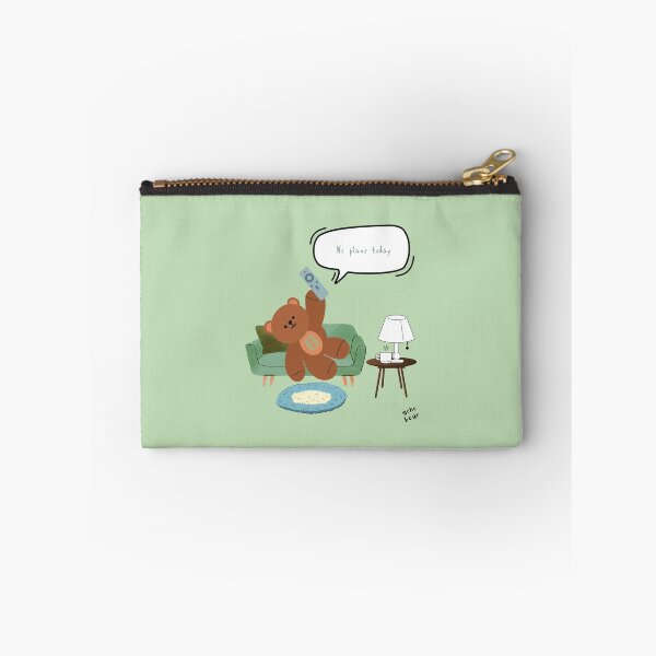 Item preview, Mono Bear Message – No Plans Today ( Green Background ) designed and sold by mintmono-studio.
