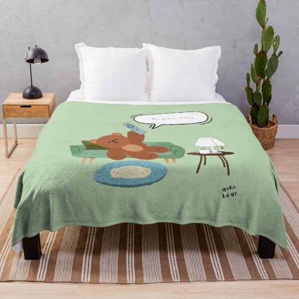 Item preview, Mono Bear Message – No Plans Today ( Green Background ) designed and sold by mintmono-studio.