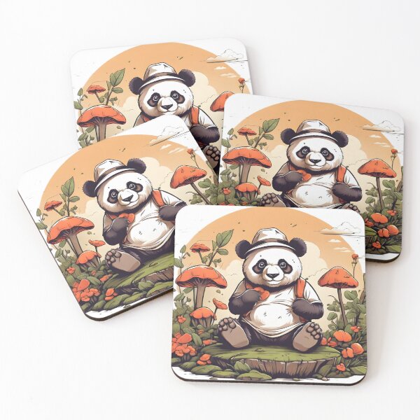 Item preview, panda on a mushroom picking designed and sold by Karaz's Animal Kingdom.