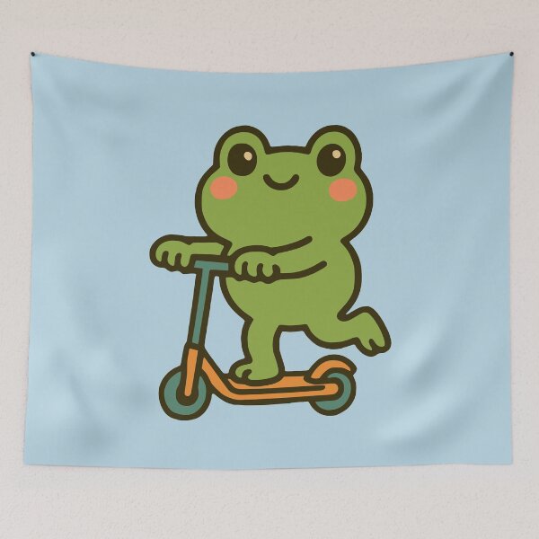 Item preview, Dolled Up Cute Frog Scooting Hand Drawn Cartoon Animal designed and sold by NosandEdgy.