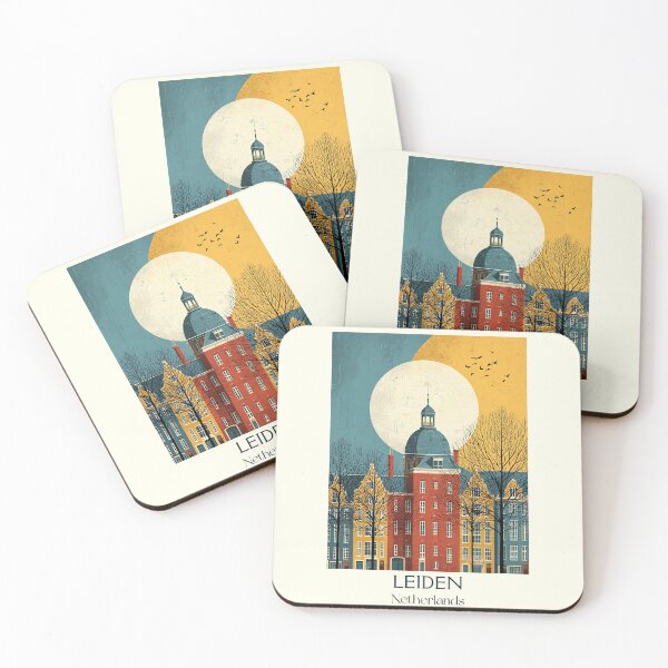 Item preview, Leiden Netherlands Vintage Travel Poster | Historic University City Art designed and sold by TuncGK.