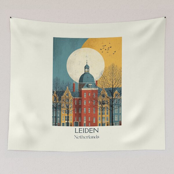 Item preview, Leiden Netherlands Vintage Travel Poster | Historic University City Art designed and sold by TuncGK.