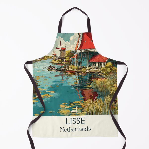 Item preview, Lisse Netherlands Vintage Poster | Red Windmill & Tulip Fields Art designed and sold by TuncGK.