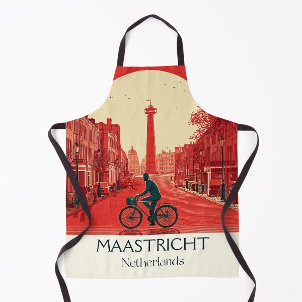 Item preview, Maastricht Netherlands Vintage Poster | Minimalist City Biking Art designed and sold by TuncGK.