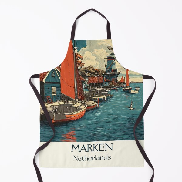 Item preview, Marken Netherlands Vintage Travel Poster | Traditional Fishing Village Art designed and sold by TuncGK.